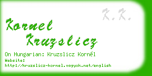 kornel kruzslicz business card